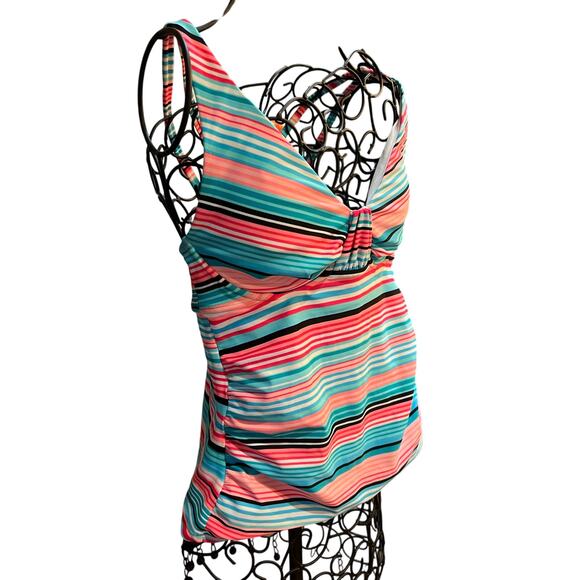 Catalina Multicolored Underwire Tankini Top Sz Sm 4-6 Swimwear adjustable Straps - Picture 2 of 9